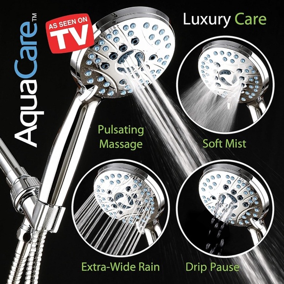 AquaCare High Pressure 8-mode Handheld Shower Head - Anti-clog Nozzles - Picture 3 of 14